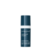 A 10ml (0.33 fl oz) dark teal bottle of Triple Bond Complex leave-in treatment stands upright on a white background, offering visibly stronger hair.