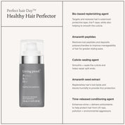 Product image and description for Perfect hair Day™ Healthy Hair Perfector, a gray bottle with white pump. This treatment uses amaranth peptides and seed extract to help repair damaged hair for healthier-looking results.