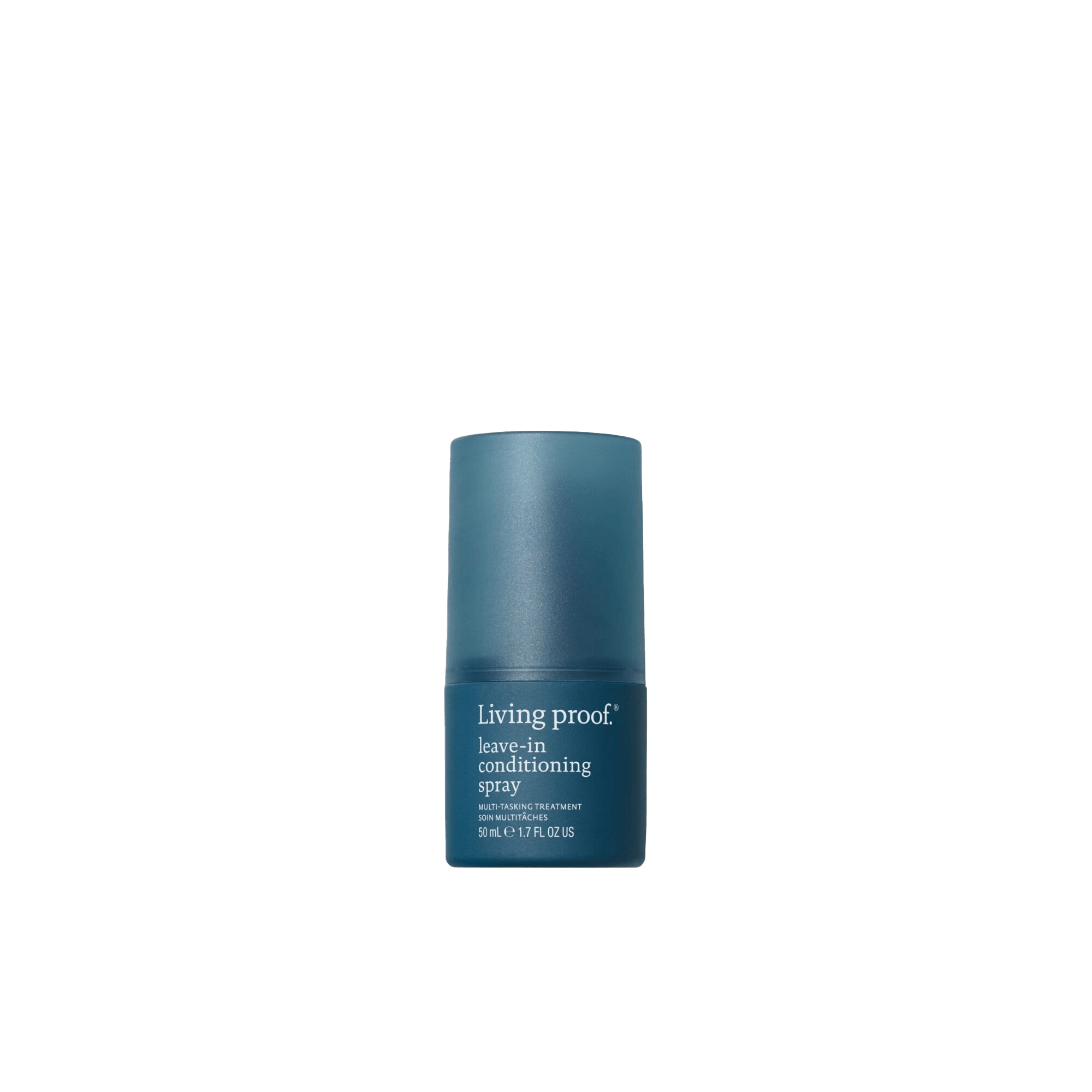 A blue bottle of Leave-In Conditioning Spray stands upright on a plain white background, delivering weightless conditioning—making it an essential for wash day.