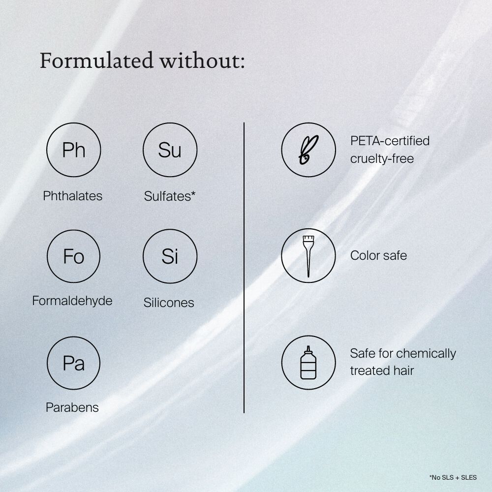 Formulated without Phthalates, sulfates, formaldehyde, silicones, and parabens.