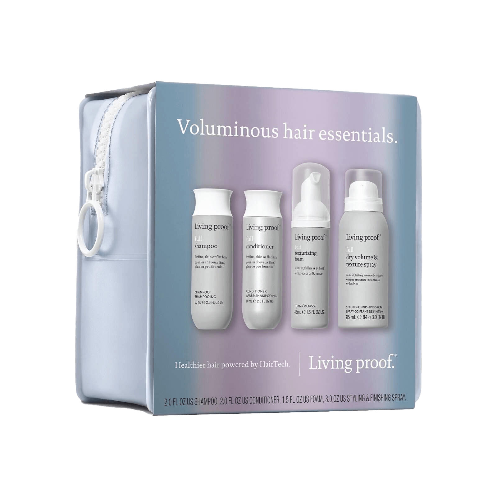Full Collection Brand Kit including Full Shampoo, Full Conditioner, Full Volumizing Foam and Full Dry Volume & Texture Spray