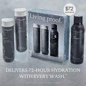The Hydrate + Hold Set holiday collection features bottles of shampoo, conditioner, and Flex Hairspray, all packaged in a festive box. The set is priced at $72 with a $106 value and delivers 72-hour hydration with every wash.
