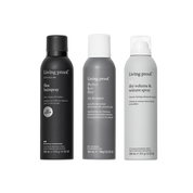 Three Living Proof hair care products on a white background