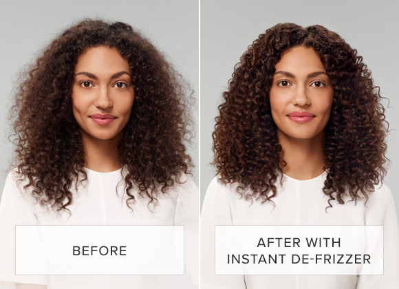 Before and After Instant DeFrizzer