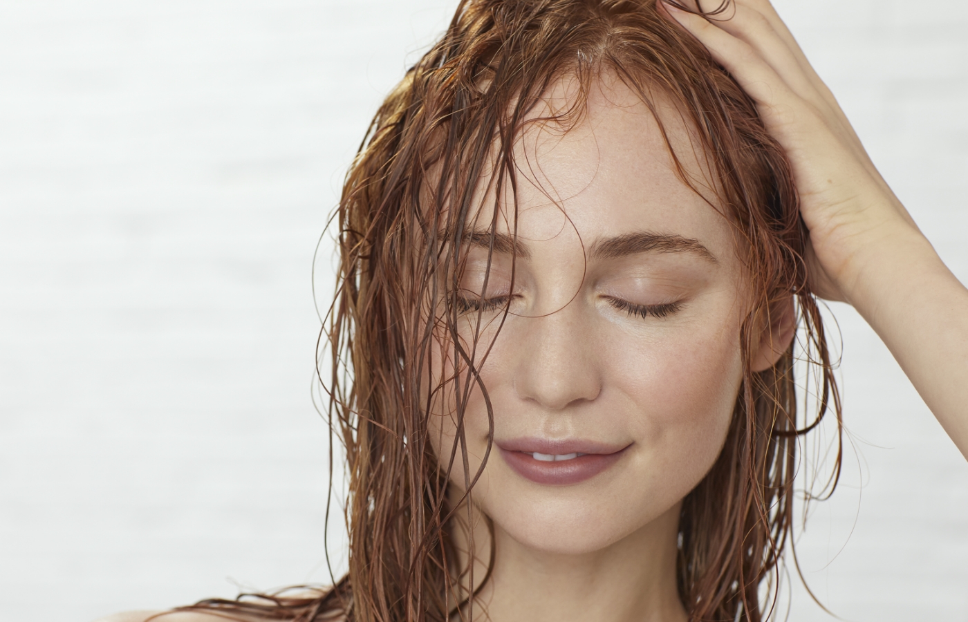 Woman with wet hair.