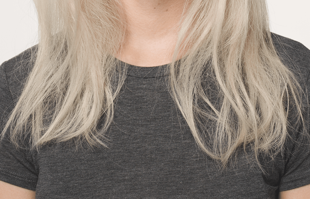 Close up of sun damaged hair