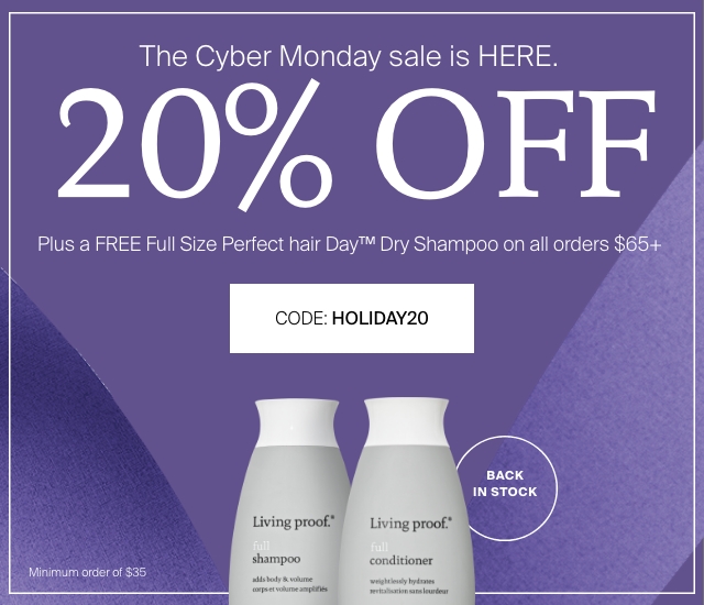 20% off plus, bonus Perfect hair Day dry shampoo with $65+ orders